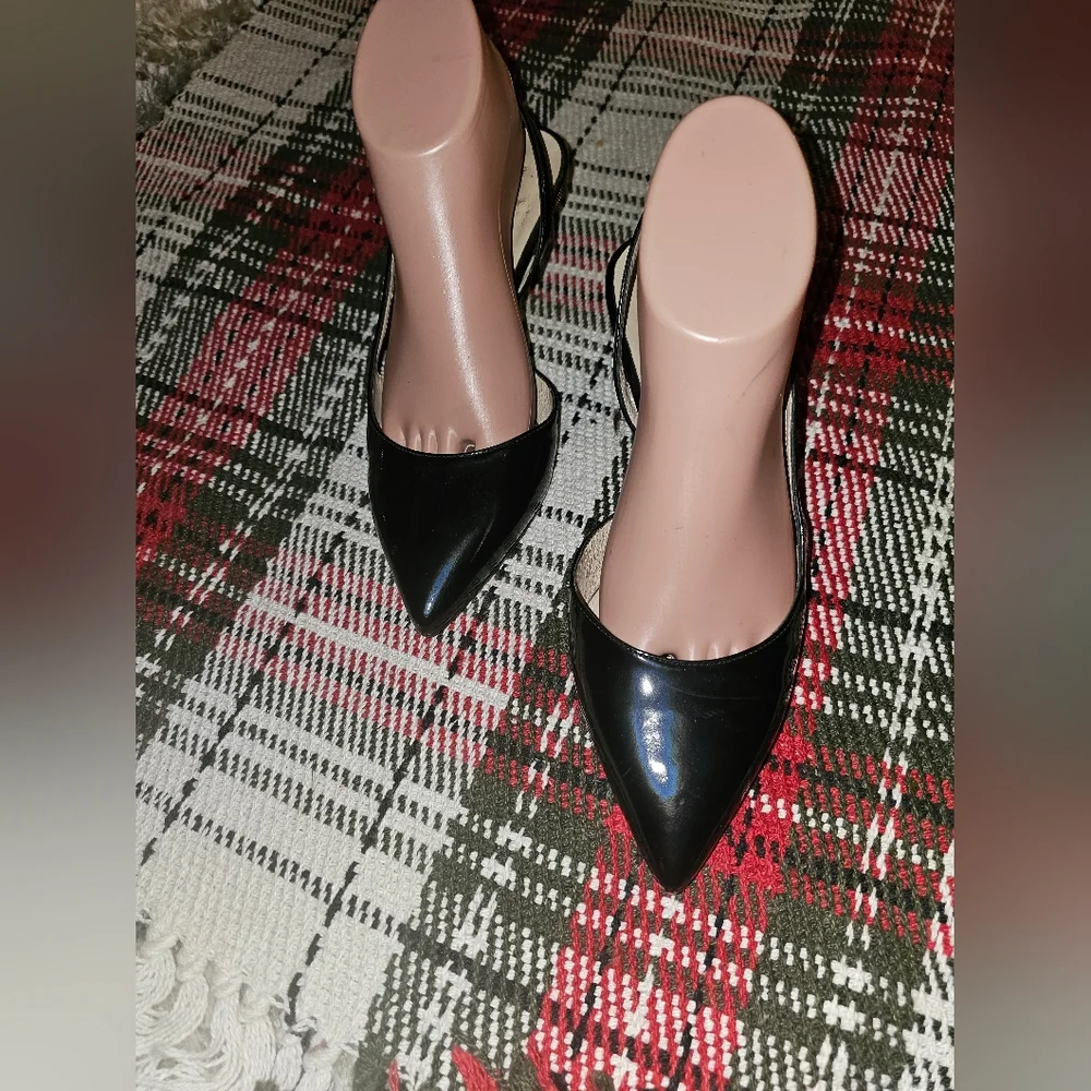 L.K. BENNETT LONDON Gorgeous Black Patent Heels 8.5-38.5 Pre-owned!